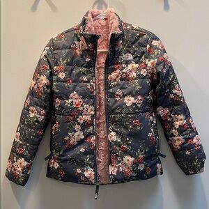 The North Face Girls Printed Reversible Mossbud Swirl Jacket Medium 10/12